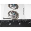 Image 4 : Navajo Concho Stud Earrings Sterling Silver Turquoise Native American