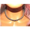 Image 1 : 8mm Navajo Pearls Necklace Sterling Silver Choker Necklace 16"L