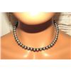 Image 3 : 8mm Navajo Pearls Necklace Sterling Silver Choker Necklace 16"L