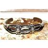 Image 2 : Navajo Sterling Silver Sand Cast Cuff Bracelet Bennet Yazzie Native Stacker
