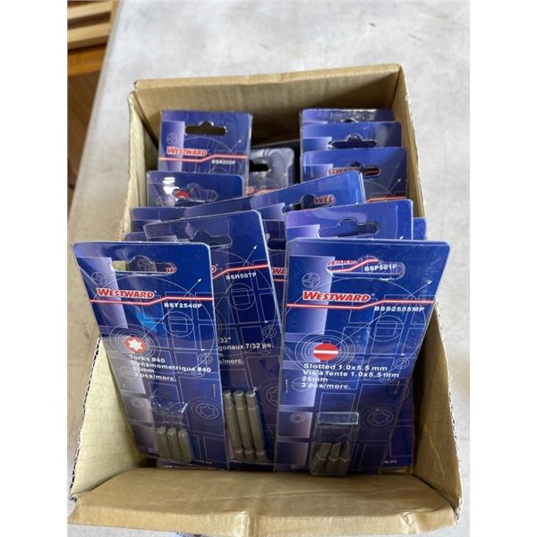 BOX OF NEW 3PC WESTWARD DRILL BITS - ASSORTED SIZES