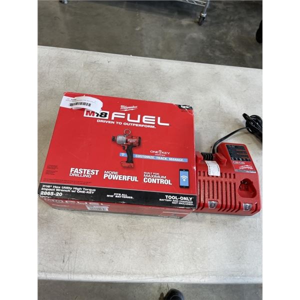 BRAND NEW MILWAUKEE 7/16" HEX UTILITY HIGH TORQUE IMPACT WRENCH AND BATTERY CHARGER