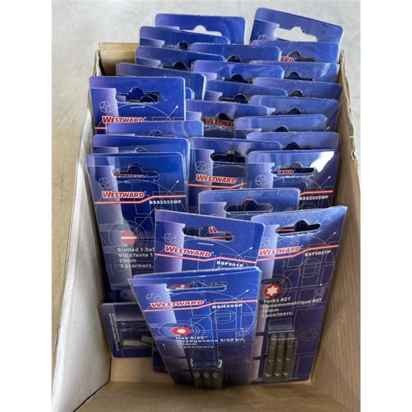BOX OF NEW 3PC WESTWARD DRILL BITS - ASSORTED SIZES
