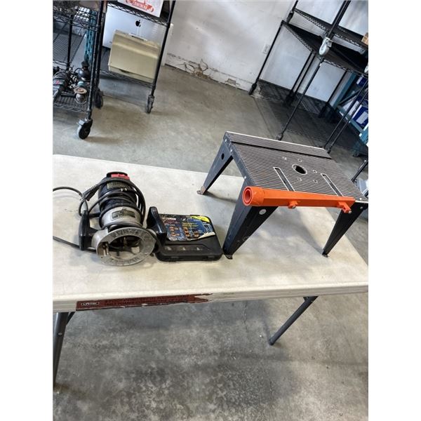 CRAFTSMAN ROUTER, BIT SET AND ROUTER TABLE