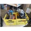 Image 4 : 3 CRATES OF ASSORTED TOOLS, BATTERY CHARGERS, ETC
