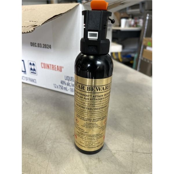 12 BEAR SPRAY CANNISTERS, MOST APPEAR NEW, FULL