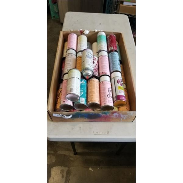 BOX OF ASSORTED SPRAY PAINTS
