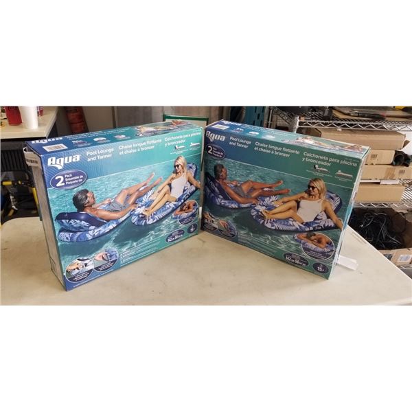 4 AQUA POOL FLOATS, 2 PACKS OF 2
