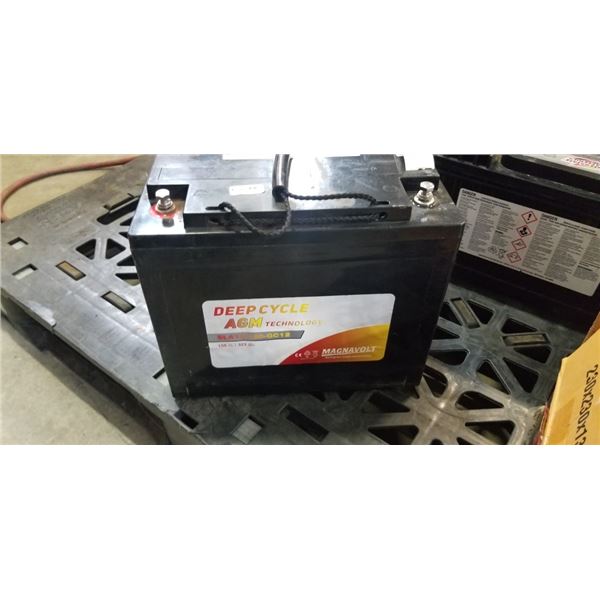 MAGNAVOLT 12V DEEP CYCLE BATTERY, CHARGED