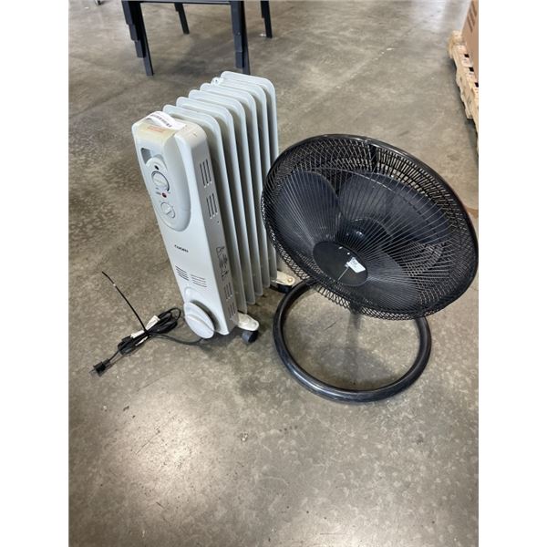 OIL HEATER AND FLOOR FAN