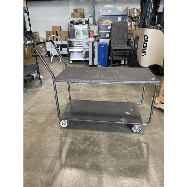 GREY 2 TIER METAL SHOP CART
