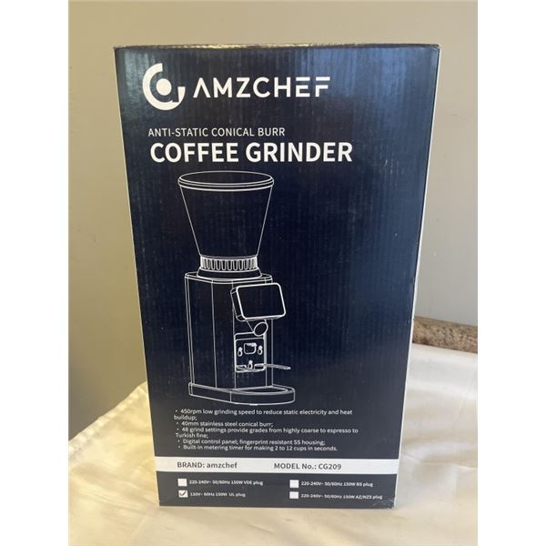 NEW AMZCHEF ANTI-STATIC CONICAL BURR COFFEE GRINDER MODEL CG209