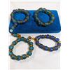 Image 1 : 4 HEAVY GLASS BEADS STRETCH BRACELETS W/ CHARM