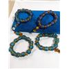 Image 2 : 4 HEAVY GLASS BEADS STRETCH BRACELETS W/ CHARM