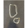 Image 1 : TRIPLE STRAND GENUINE CULTURED FRESHWATER PEARL NECKLACE AND MATCHING BRACELET SET