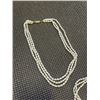 Image 3 : TRIPLE STRAND GENUINE CULTURED FRESHWATER PEARL NECKLACE AND MATCHING BRACELET SET
