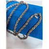 Image 2 : VINTAGE MONET SILVER TWISTED ROPE CHAIN NECKLACE EXTRA LENGTH 29 INCHES