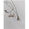 Image 3 : VINTAGE BIRKS GOLD FILLED CHAIN W/ PEARL PENDANT NECKLACE AND PAIR OF PEARL EARRINGS