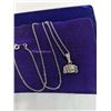 Image 1 : VINTAGE 925 STERLING SILVER W/ MALACHITE STONES AZTEC MASK PENDANT W/ STERLING SILVER CHAIN NECKLACE