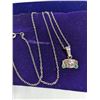 Image 2 : VINTAGE 925 STERLING SILVER W/ MALACHITE STONES AZTEC MASK PENDANT W/ STERLING SILVER CHAIN NECKLACE