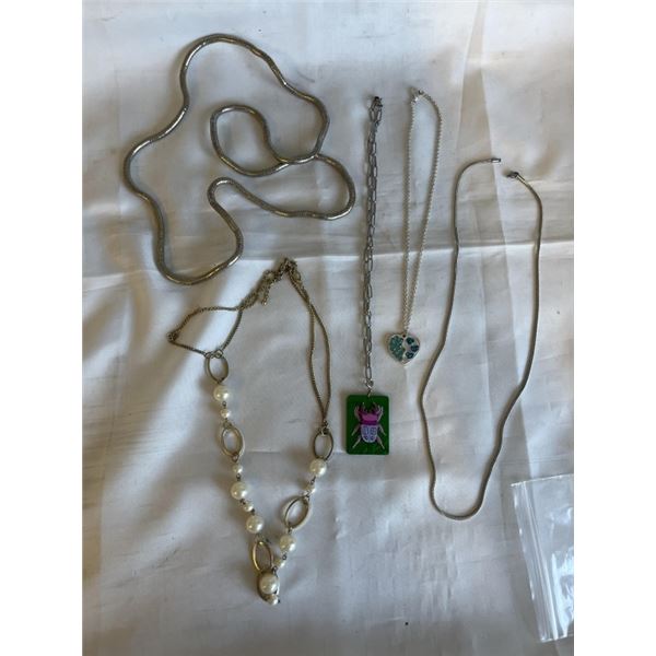 ASSORTED SILVER TONE NECKLACES