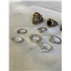Image 3 : ASSORTED SILVER TONE RINGS, CONTAINS REAL SILVER
