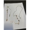 Image 1 : SWAROVSKI NECKLACE, BROKEN AND 2 DAINTY STAMPED GOLD TONE CHAINS