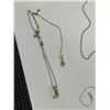 Image 2 : SWAROVSKI NECKLACE, BROKEN AND 2 DAINTY STAMPED GOLD TONE CHAINS