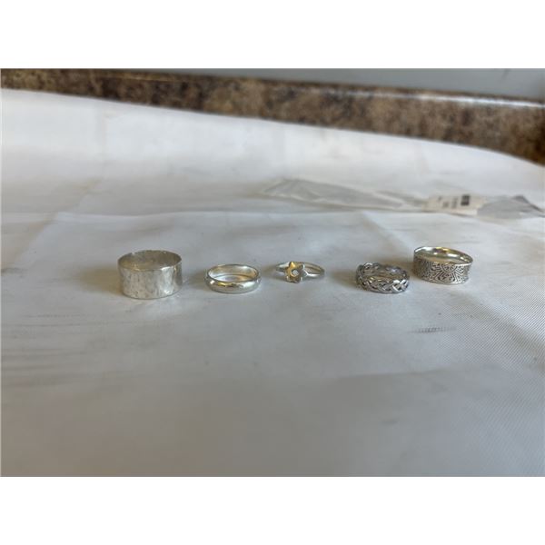 5 STERLING SILVER 925 RINGS
