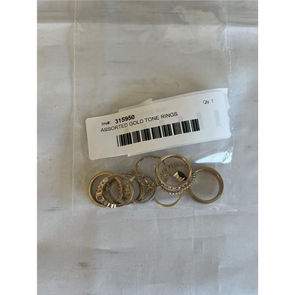 ASSORTED GOLD TONE RINGS