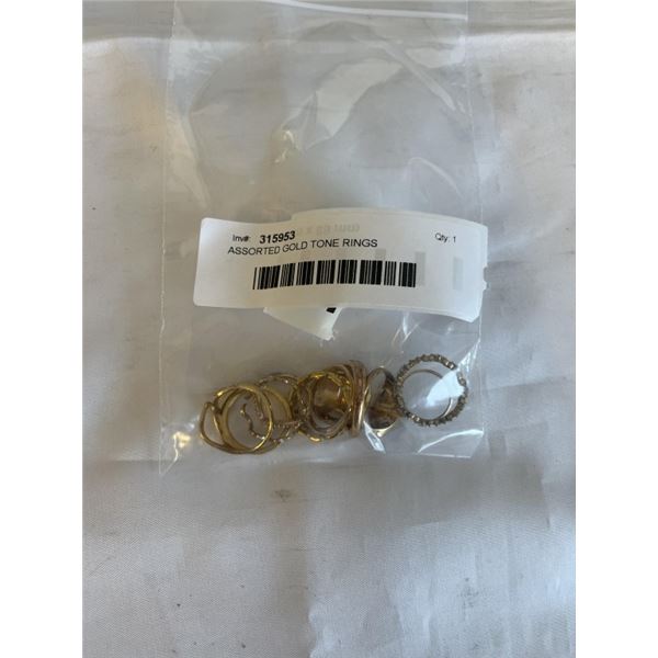 ASSORTED GOLD TONE RINGS