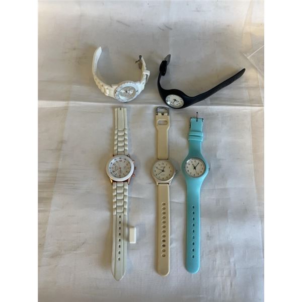 5 SILICONE BAND WATCHES