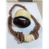 Image 2 : VINTAGE WOOD BEADS AND BONE PHILIPPINES NECKLACE AND BANGLE