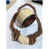 Image 3 : VINTAGE WOOD BEADS AND BONE PHILIPPINES NECKLACE AND BANGLE
