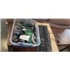 Image 1 : 2 COMPUTER KEYBOARDS AND TRAY OF GRAPHICS CARDS
