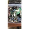 Image 4 : 2 COMPUTER KEYBOARDS AND TRAY OF GRAPHICS CARDS
