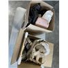Image 1 : 2 BOXES OF ASSORTED PURSES, PICTURE FRAME PUZZLE ETC