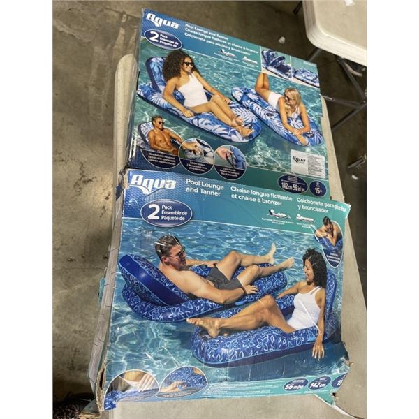 4 AQUA POOL FLOATS, 2 PACKS OF 2
