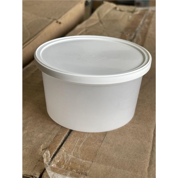 1000 ROUND PLASTIC FOOD CONTAINERS (375 MIL EACH) WITH LIDS