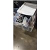 Image 2 : 5 PLASTIC ORGANIZERS. 4 HAVE COMPUTER CORDS/ADAPTERS WEBCAMS ETC