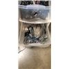 Image 5 : 5 PLASTIC ORGANIZERS. 4 HAVE COMPUTER CORDS/ADAPTERS WEBCAMS ETC
