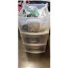 Image 6 : 5 PLASTIC ORGANIZERS. 4 HAVE COMPUTER CORDS/ADAPTERS WEBCAMS ETC