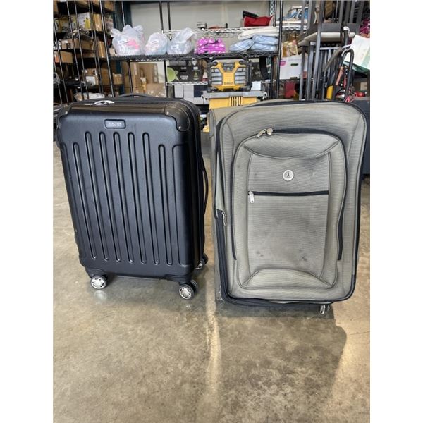 2 FULL SIZE SUITCASES - 1 IS HARDSIDE
