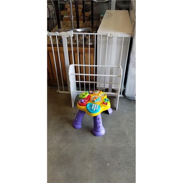 KIDS ACTIVITY CENTER, TOY RACK, AND BABY GATE