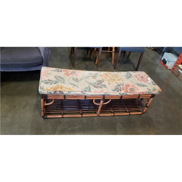 RATTAN BENCH. 54" WIDE