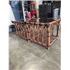 Image 3 : 2 RATTAN END TABLES WITH GLASS TOPS