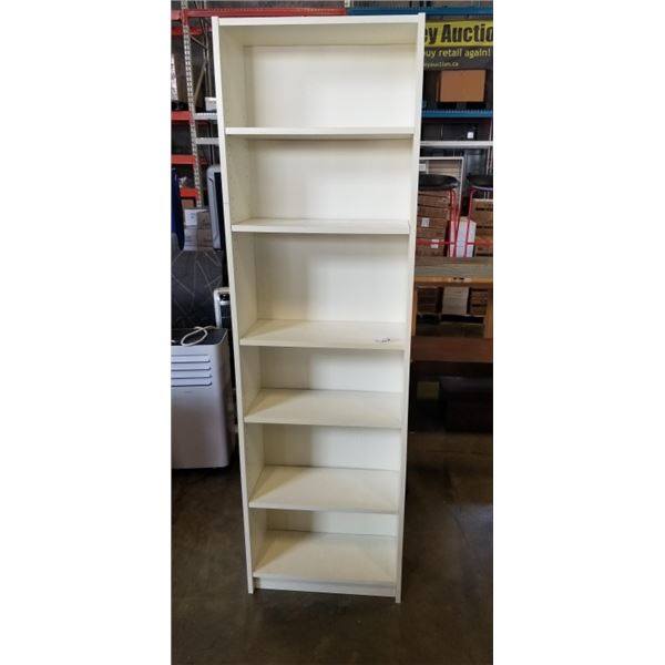 80" TALL WHITE BOOKCASE