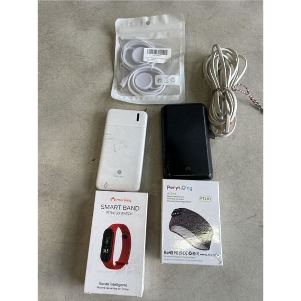 NEW EARBUDS HEADBAND, SMART WATCH WITH POWER BANK BACKUP BATTERY POWER