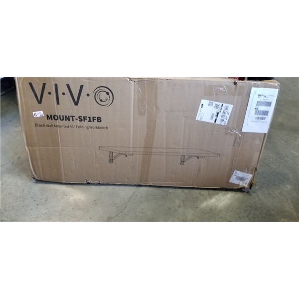 VIVO BLACK WALL MOUNTED 43" FOLDIN WORKBENCH