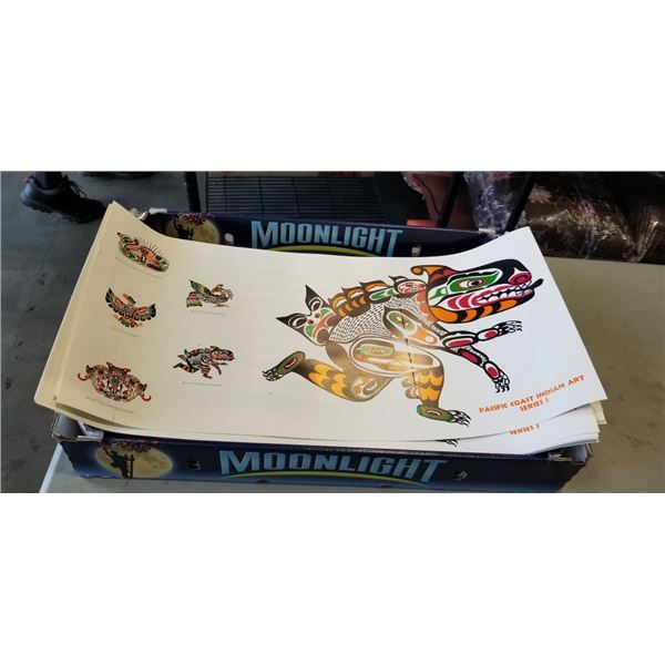 TRAY OF NATIVE AMERICAN PRINTS. PACIFIC COAST INDIAN ART SERIES 1